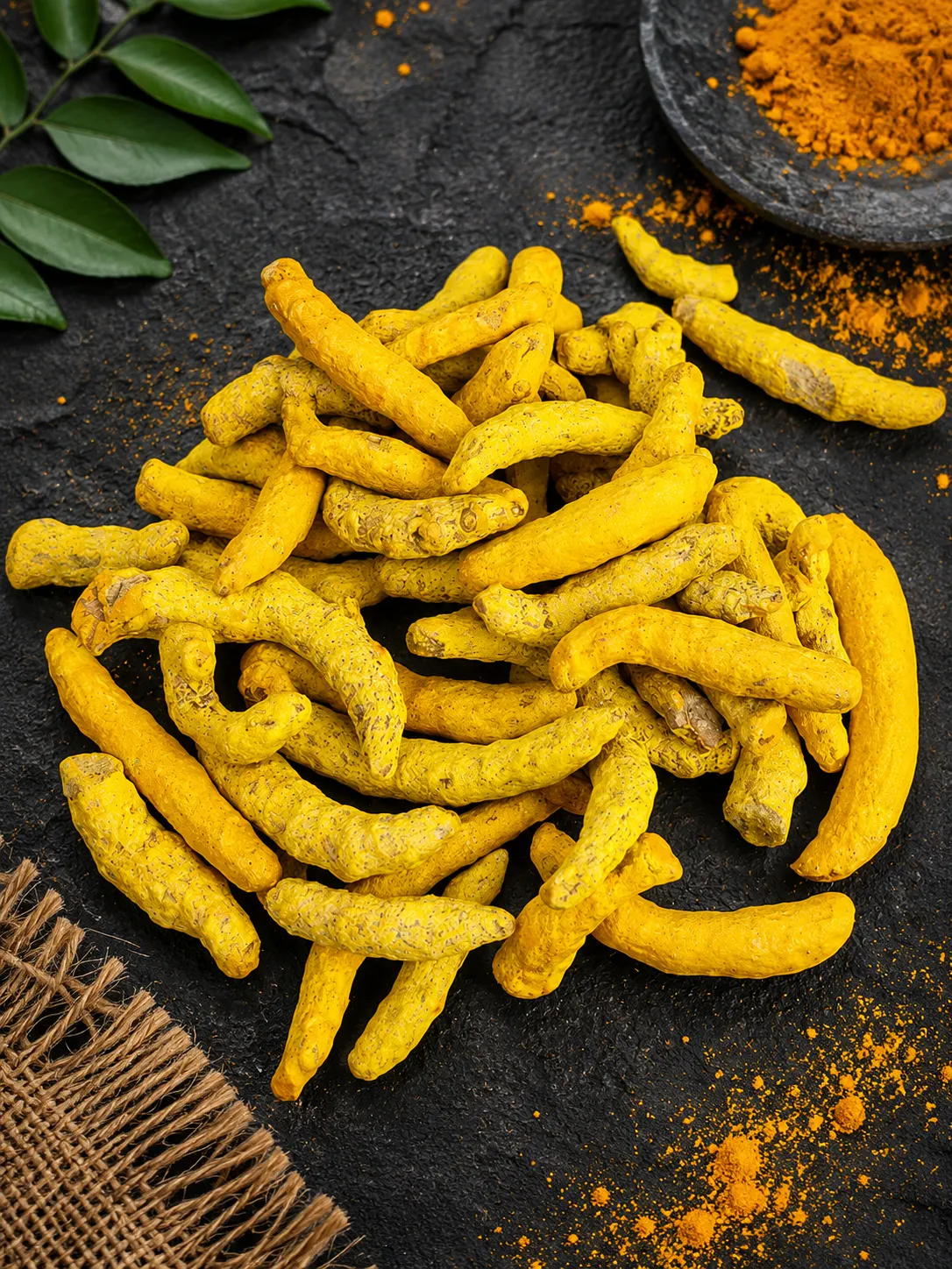 Waigaon organic turmeric finger, alternate view